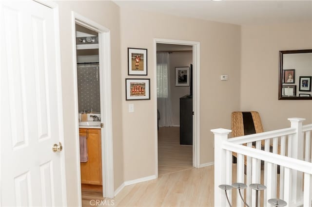 hallway featuring light hardwood / wood-style floors