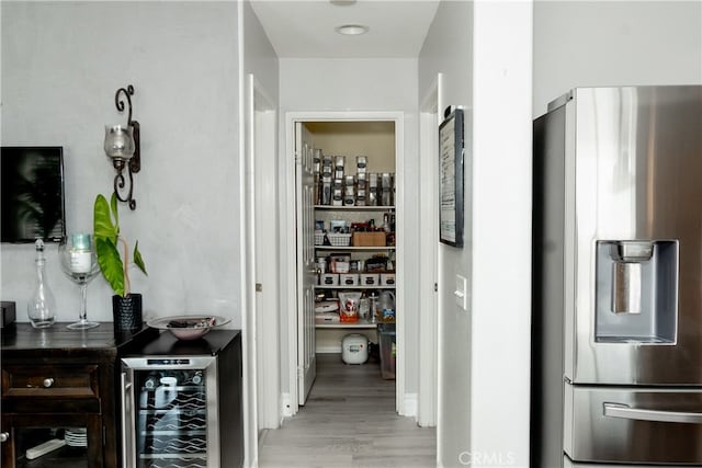 pantry with beverage cooler