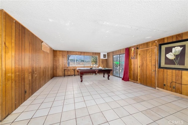 10925 Post Office Rd A/B, Unit A/B, Lucerne Valley, CA 92356 - recreation room featuring a textured ceiling, billiards table, and wooden walls
