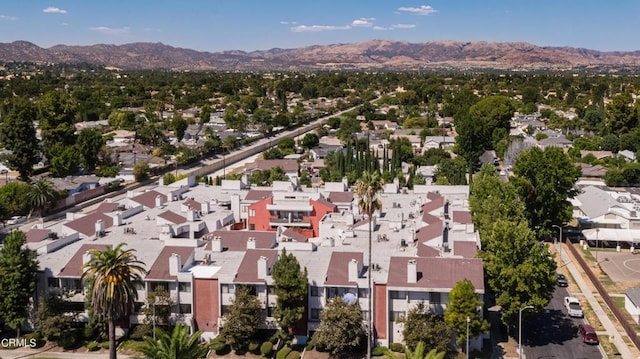 aerial view featuring a mountain view