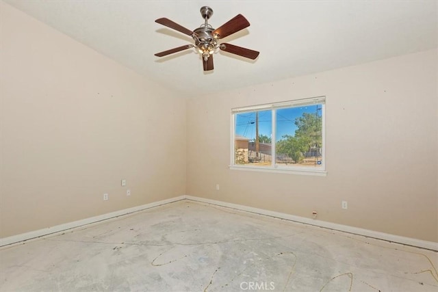 unfurnished room with ceiling fan