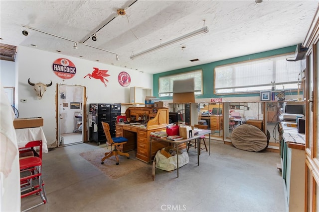 interior space featuring concrete floors