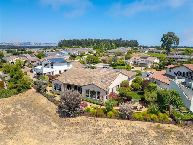 aerial view with a residential view