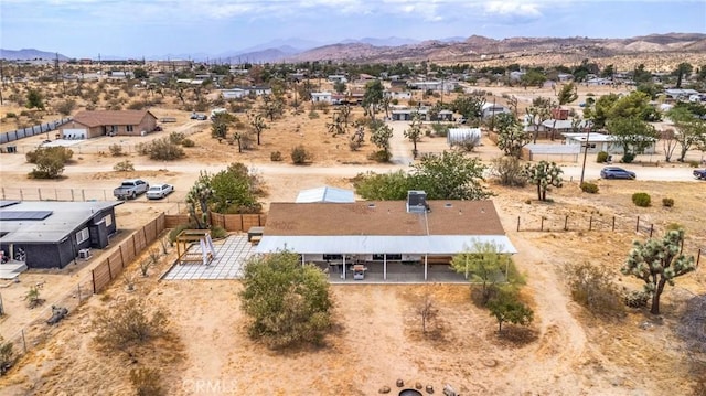 bird's eye view with a rural view, a desert view, and a mountain view