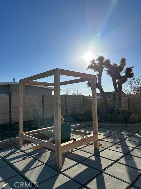 view of patio featuring a fenced backyard