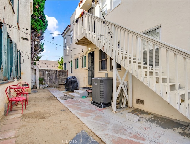 view of patio / terrace featuring grilling area and central AC unit