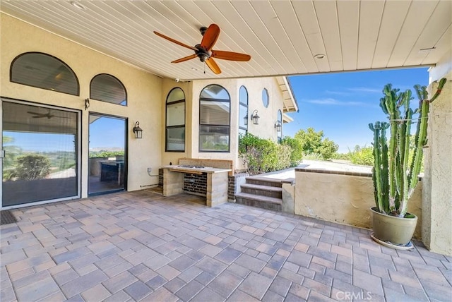 view of patio / terrace with ceiling fan