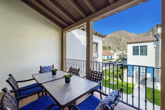 balcony with a mountain view