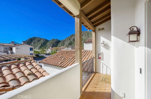 balcony with a mountain view