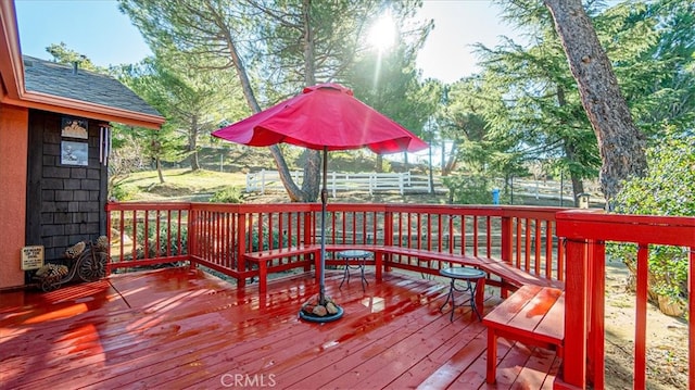 view of wooden deck