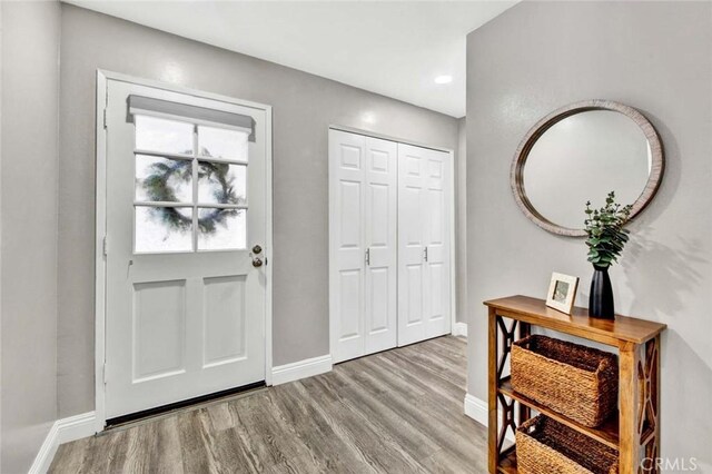 entrance foyer featuring light hardwood / wood-style floors