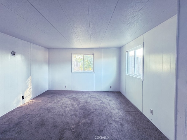 spare room with carpet and a textured ceiling