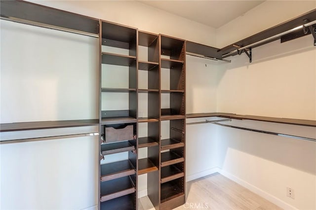 walk in closet featuring light hardwood / wood-style floors