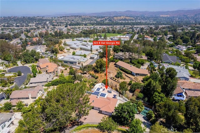 aerial view featuring a mountain view