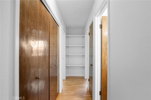 hallway featuring light hardwood / wood-style flooring