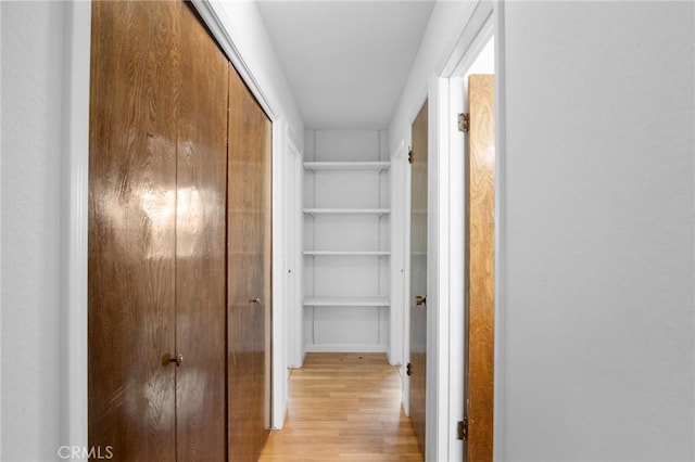 hall featuring light wood-type flooring