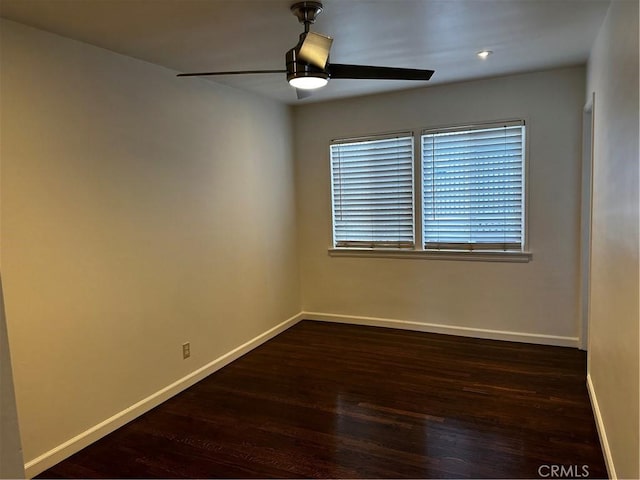 924 W Clark Ave, Burbank, CA 91506 - spare room with wood finished floors, ceiling fan, baseboards, and recessed lighting