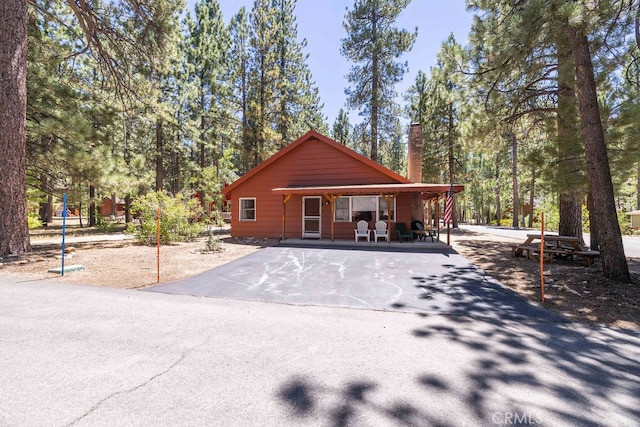 view of front of property with a porch