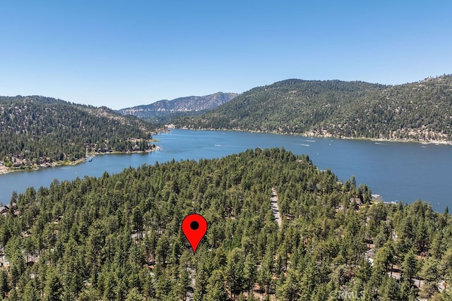 property view of water featuring a mountain view