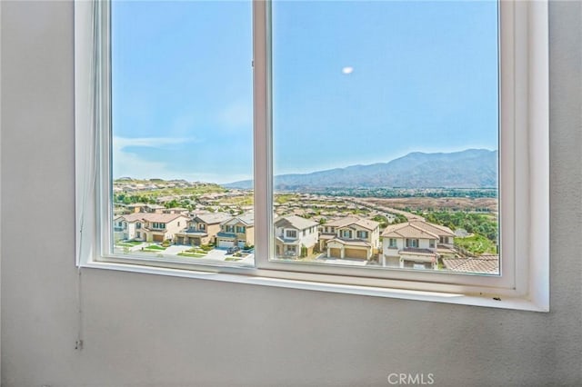 view of mountain feature with a residential view