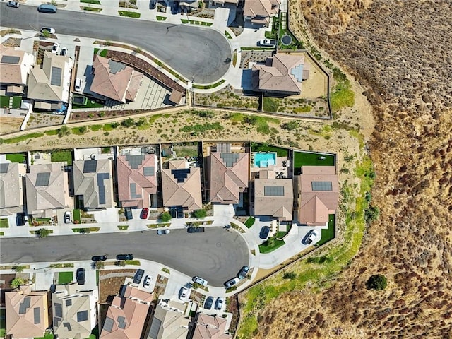 bird's eye view with a residential view