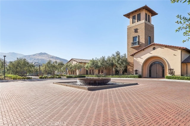 exterior space with a mountain view