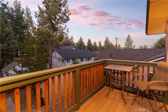 view of deck at dusk