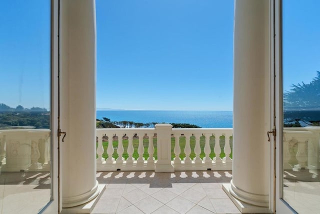 balcony with a water view