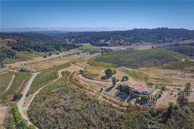 aerial view with a rural view