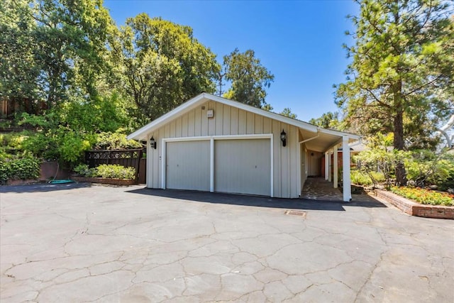 view of garage