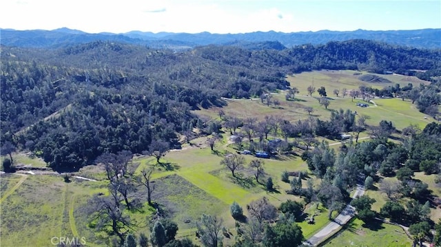 aerial view with a mountain view