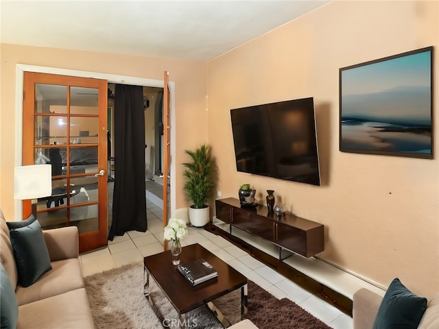 view of tiled living room