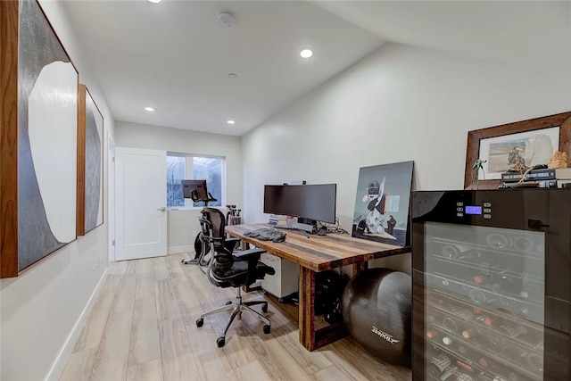 2151 S W View St, Los Angeles, CA 90016 - office space featuring lofted ceiling, recessed lighting, and wood finished floors