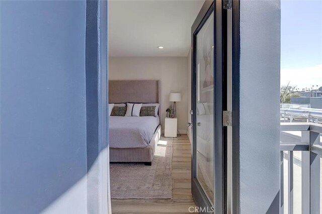 bedroom featuring light hardwood / wood-style flooring