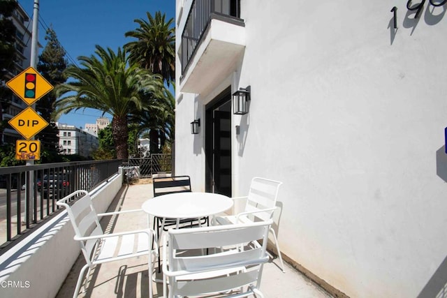 view of patio / terrace featuring a balcony