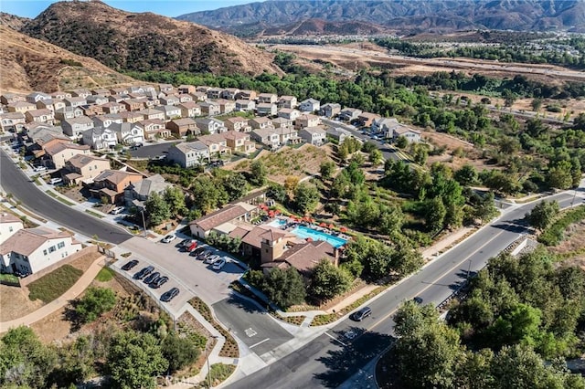 aerial view featuring a mountain view