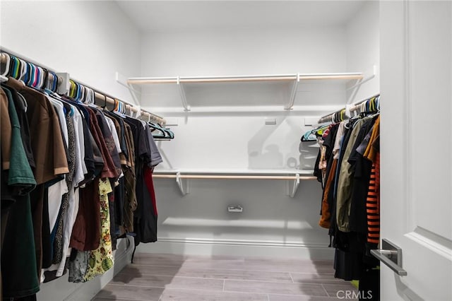 spacious closet with light wood-type flooring