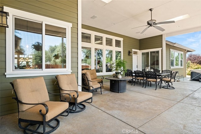 view of patio / terrace featuring ceiling fan