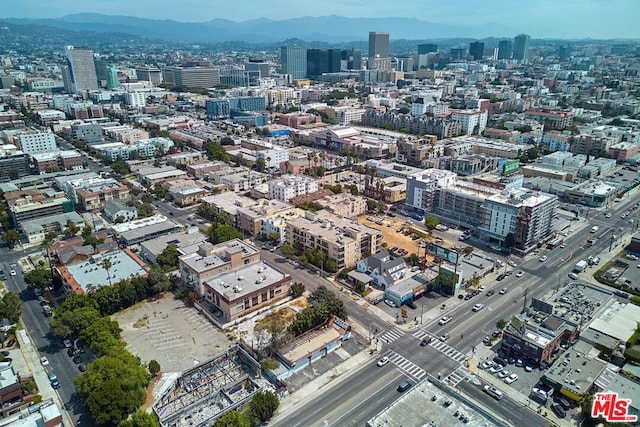 drone / aerial view with a mountain view