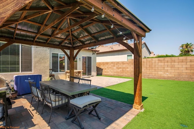 view of patio / terrace with a gazebo