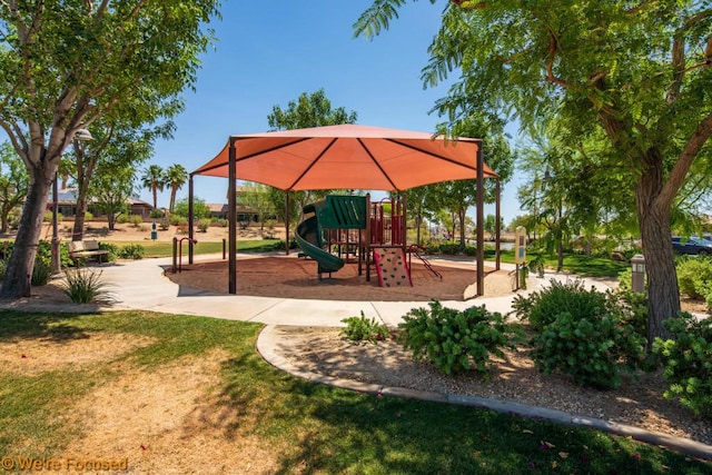 view of playground featuring a yard