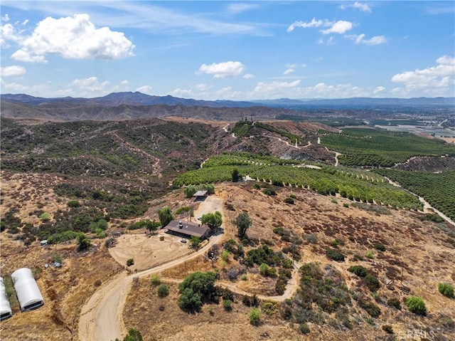 aerial view featuring a mountain view