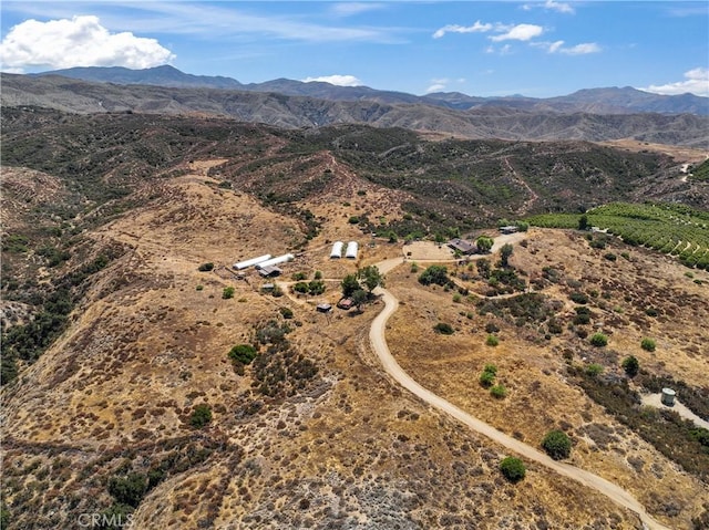 aerial view featuring a mountain view