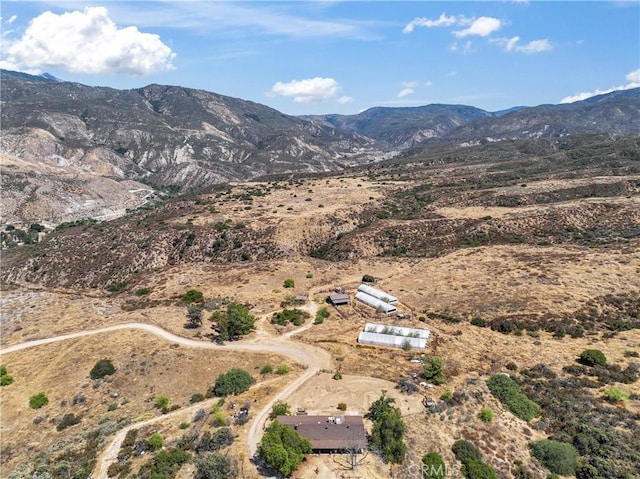 bird's eye view featuring a mountain view