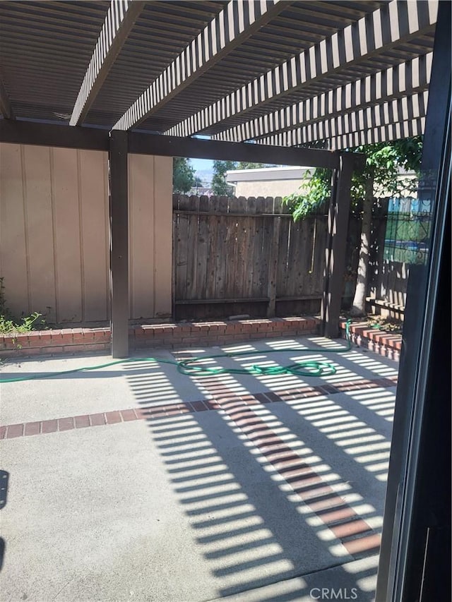 view of patio with a pergola