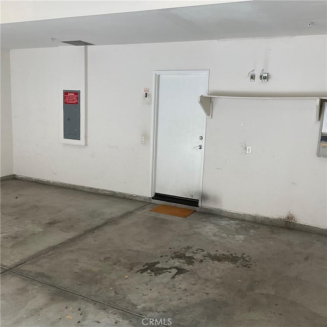 garage with electric panel