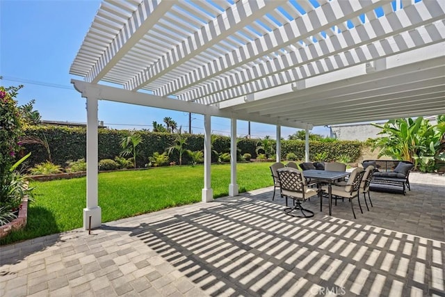 view of patio with a pergola