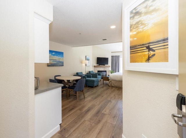 hall featuring hardwood / wood-style flooring