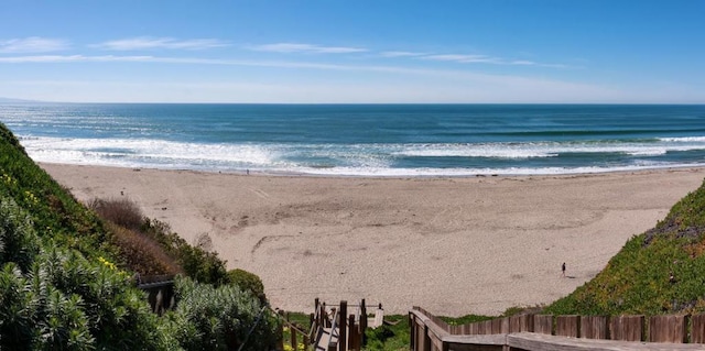 water view with a view of the beach