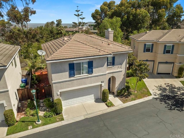 view of property featuring a garage